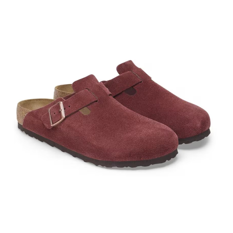 Birkenstock Boston Burgundy – Suede Leather Zinfandel